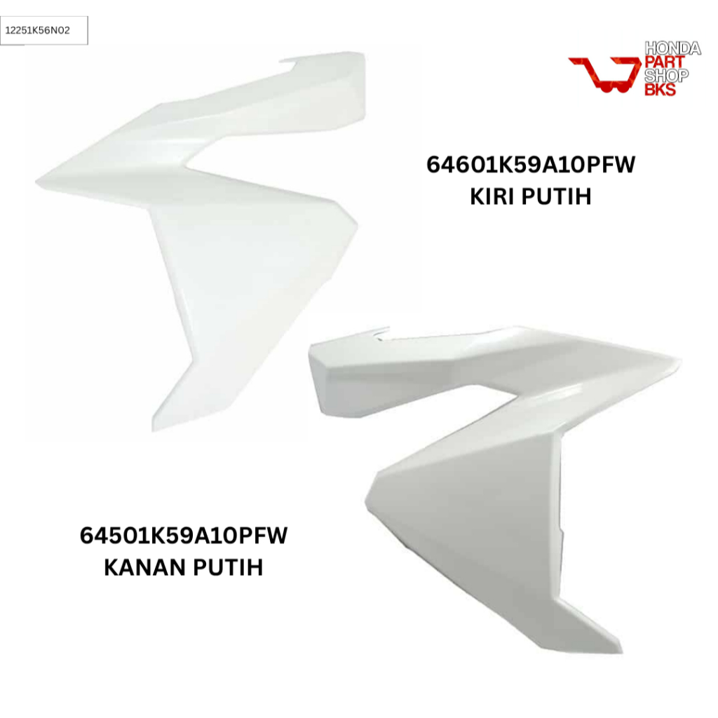 64501-K59-A10PFW 64601-K59-A10PFW Cover Kanan Kiri Depan Putih White Honda Vario 150 eSP K59