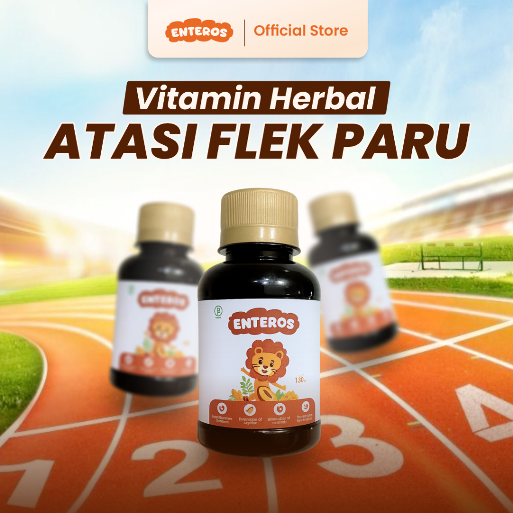 Enteros - Vitamin Herbal Atasi Flek Paru Anak | Halal & BPOM 130ml