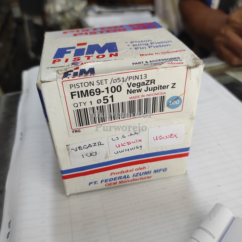 FIM  Piston Kit seher Yamaha Vega ZR / Jupiter Z