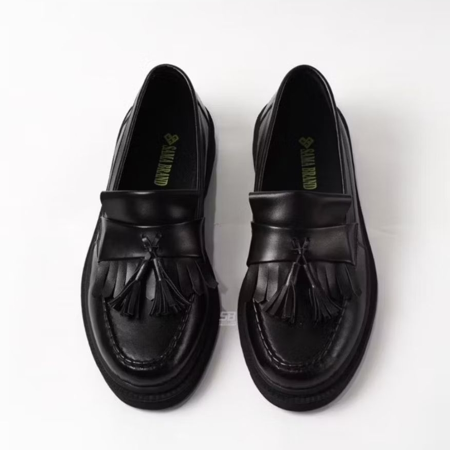 SAMA BRAND Sepatu Slip On No 41 Sepatu Pria Wanita Formal Unisex Loafers Black