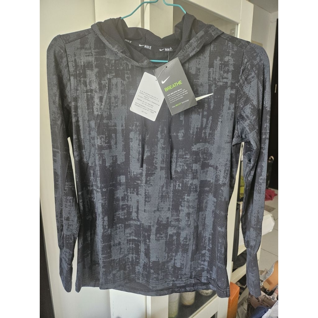 jersey hoodie nike running black