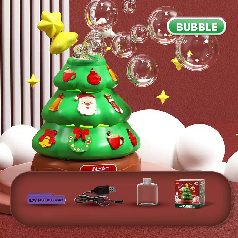 Bubble Machine Christmas Tree Gelembung Mainan Anak Natal Pajangan Rumah Cowok Ceweh Hadiah
