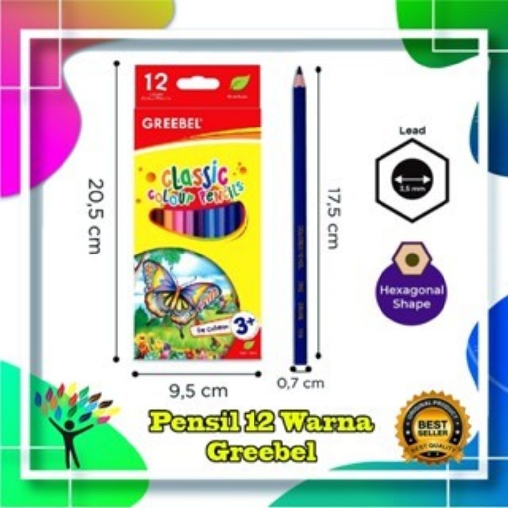 Pensil 12 warna Greebel Panjang Classic Greebel 7012 - Pensil Warna - Colours Pensil