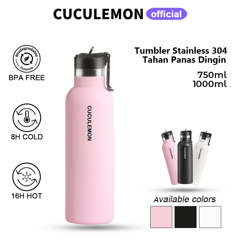 JL - CucuLemon Termos Stainless Steel Tumbler Tahan Panas Dingin ol Minum 1 Liter Sport Air tles