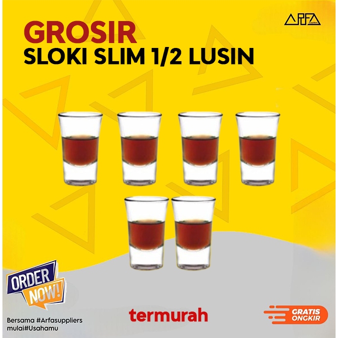 Gelas sloki slim mini espresso 30ml (isi 6)