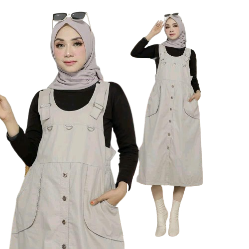 PASOLEX Overall Wanita Motif 1206 Midi Overall Dress