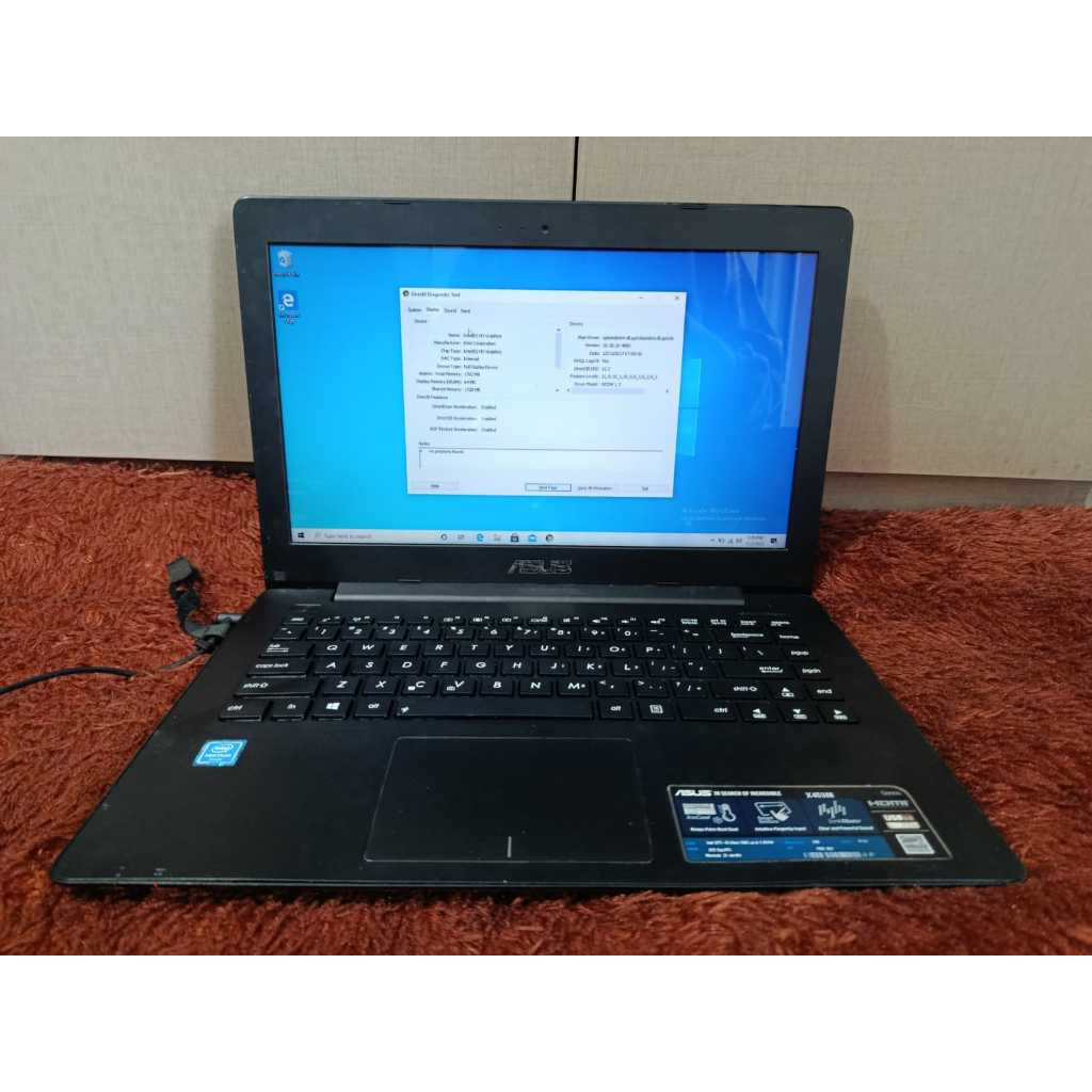 Laptop Asus X453M  Windows 10 home single language 64-bit  Processor Intel Celeron CPU N2840 2.2GHz 