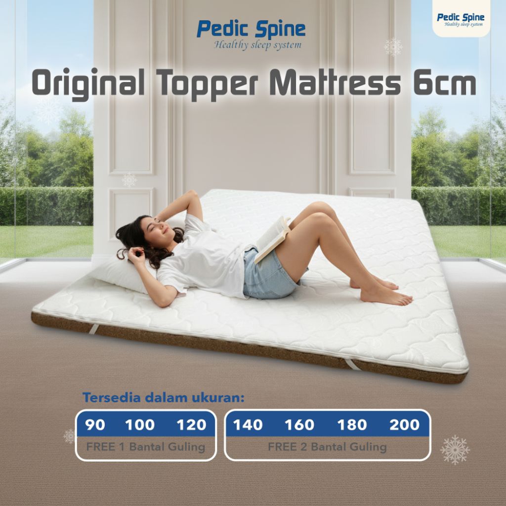 Pedic Spine Topper Orthopedic Original Mattress 6cm – Topper Kasur Premium D32 | Topper Kesehatan | 