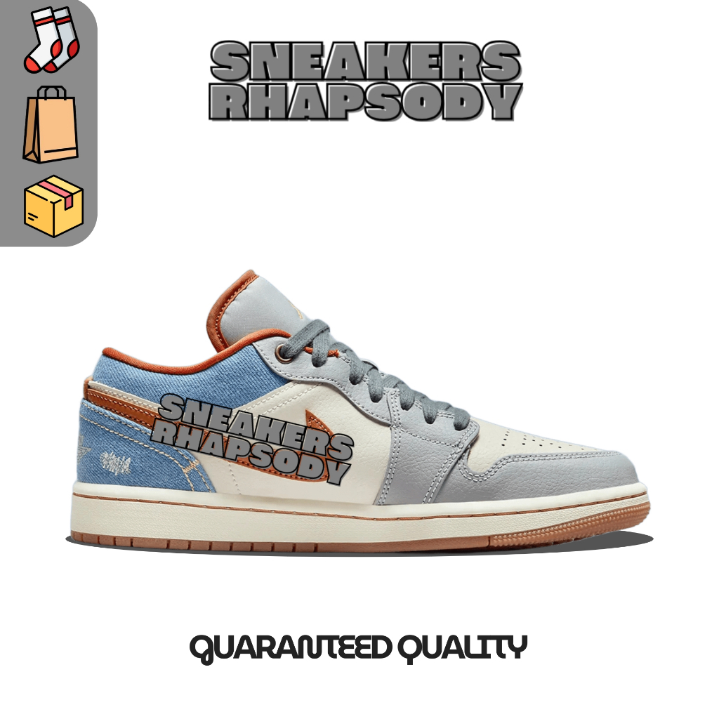 Sepatu Sneakers AJ 1 Low Denim Phantom - SneakerdRhapsody