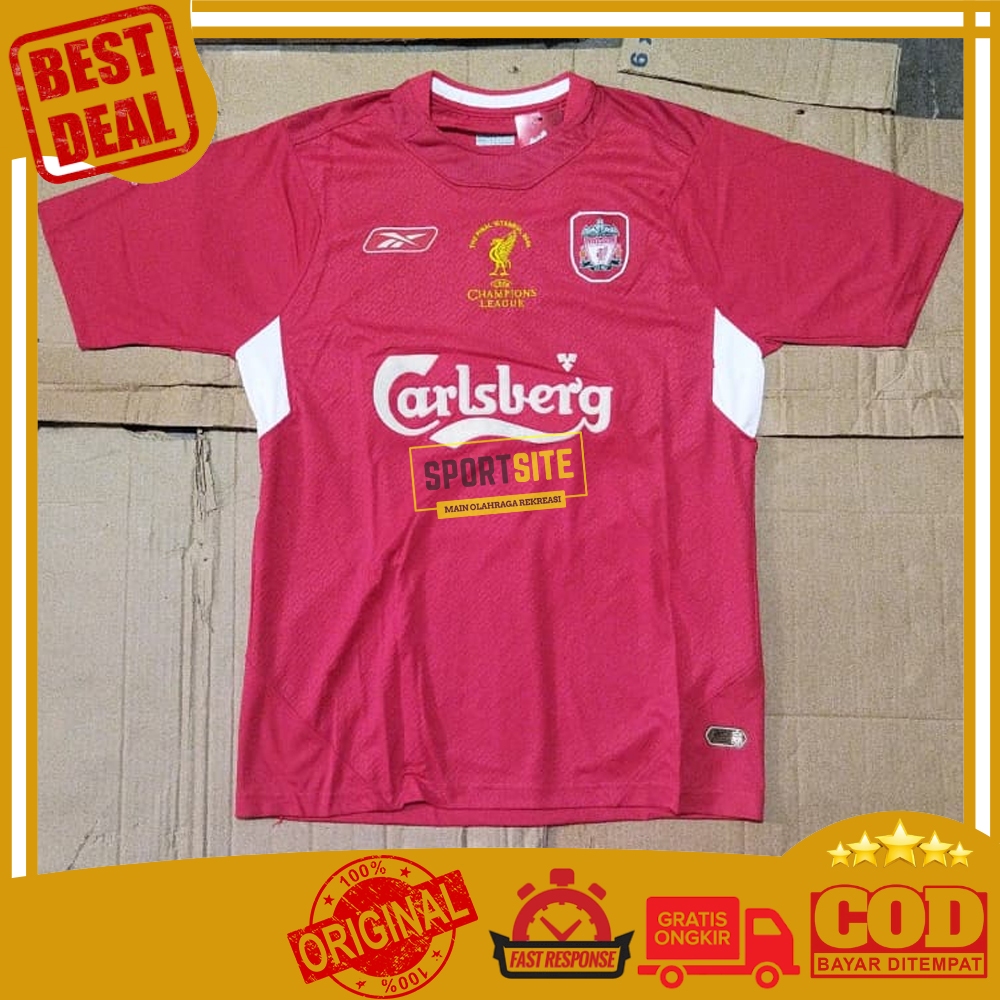 Kaos Reebok Jersey Liverpool F.C. 2004 2005 Home UCL Final Istanbul Football Club Soccer Running Spo