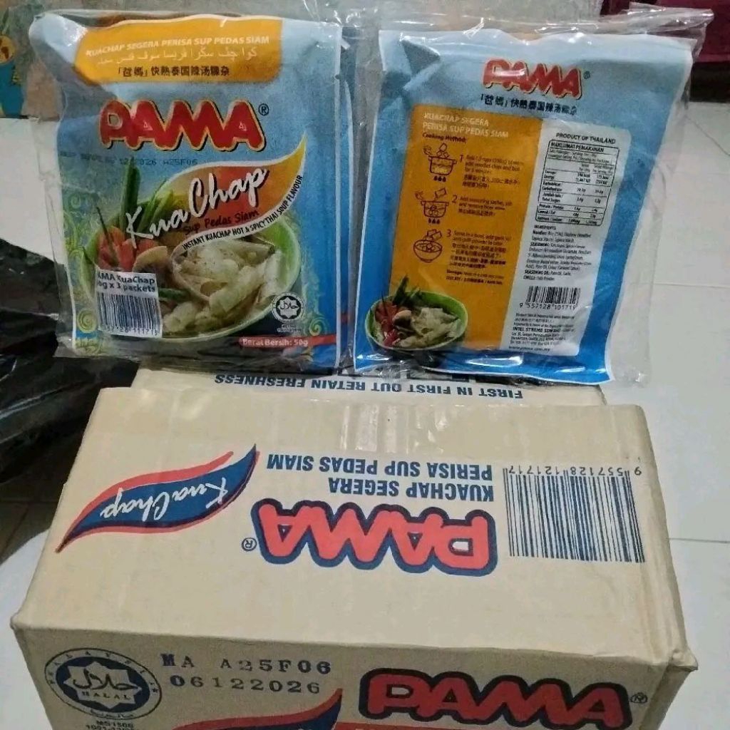 1 DUS-PAMA KUA CHAP HALAL-Pama Hot & Spicy Thai Soup With Noodles-Kwe Cap Instan-Kwecap