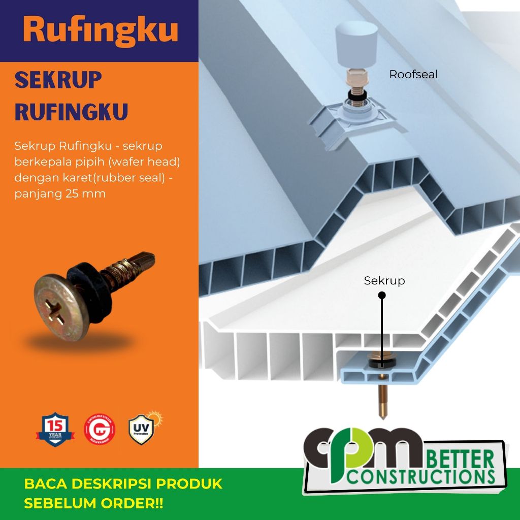 RUFINGKU Sekrup khusus atap UPVC
