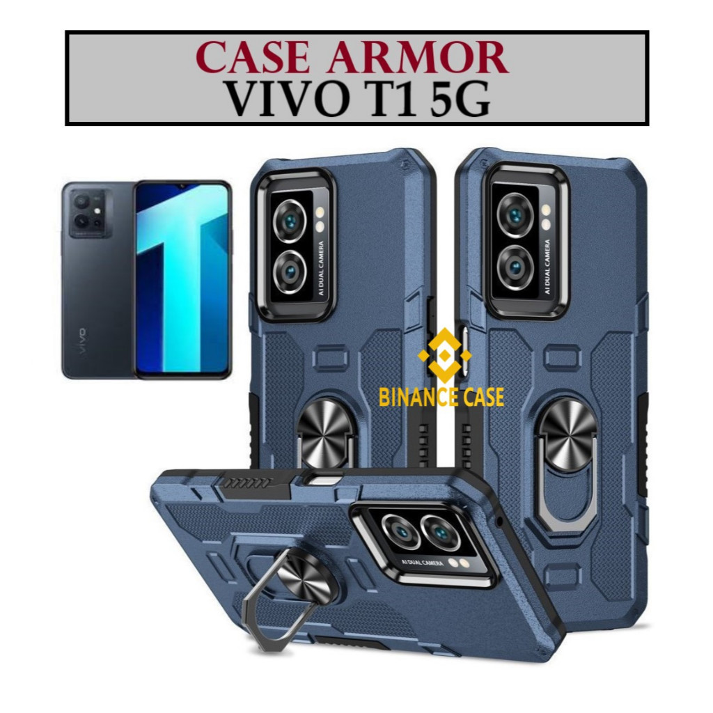 Kesing hp VIVO T1 5G Case Armor Anti Bentur Shockproof Pelindung Full Body Hard Case Hybrid Anti Jat