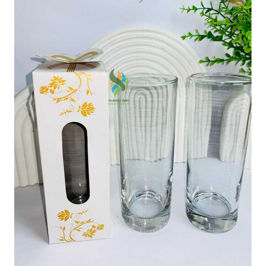 Souvenir Gelas Highball Gelas Jus Kaca Tinggi Citinova Bamboo 340ml Gelas Homecafe Aesthetic