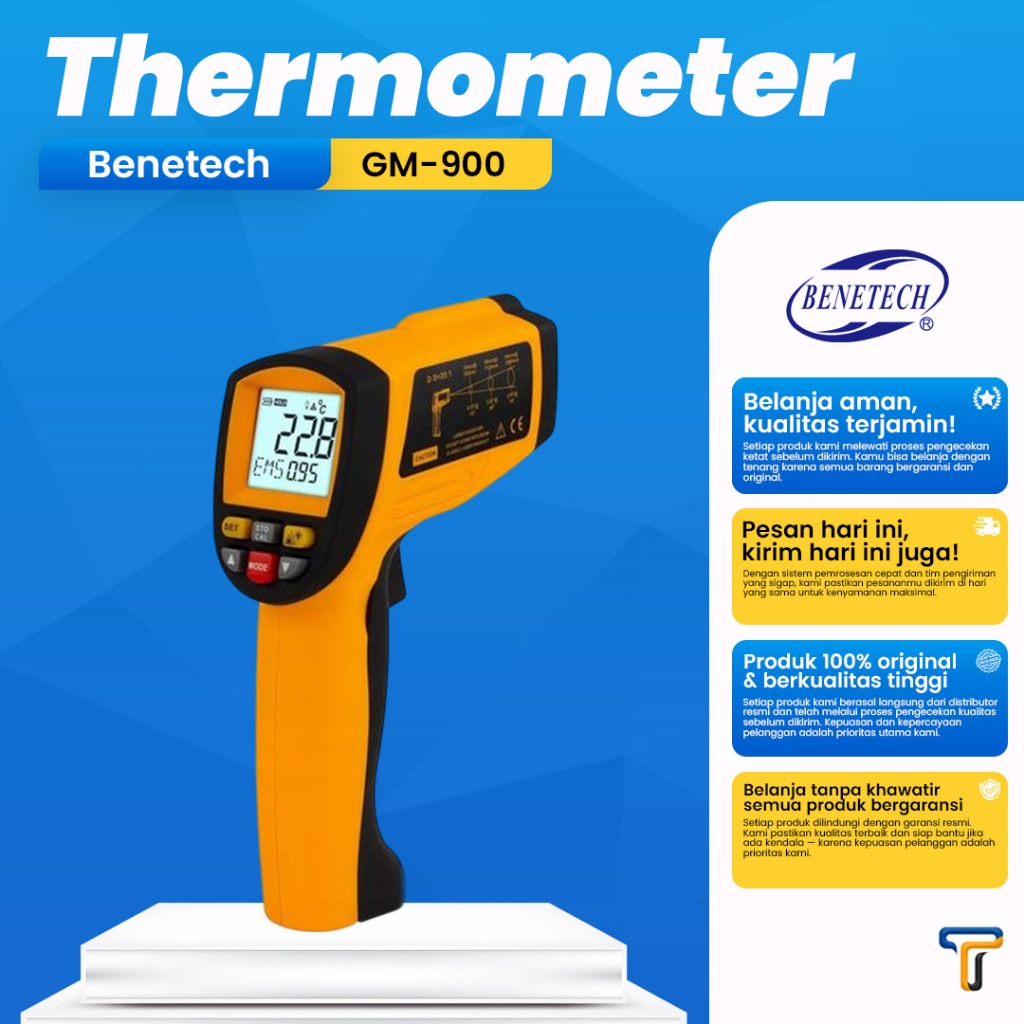 Infrared Thermometer 900 Celsius Benetech GM900 Termometer Gun 900 GM
