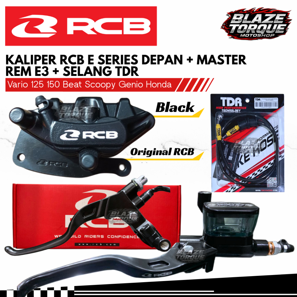 Paket Pengereman Master rem E3 Kiri Tromol RCB + Kaliper E Series + Selang Rem 90cm Vario 125 150 Be