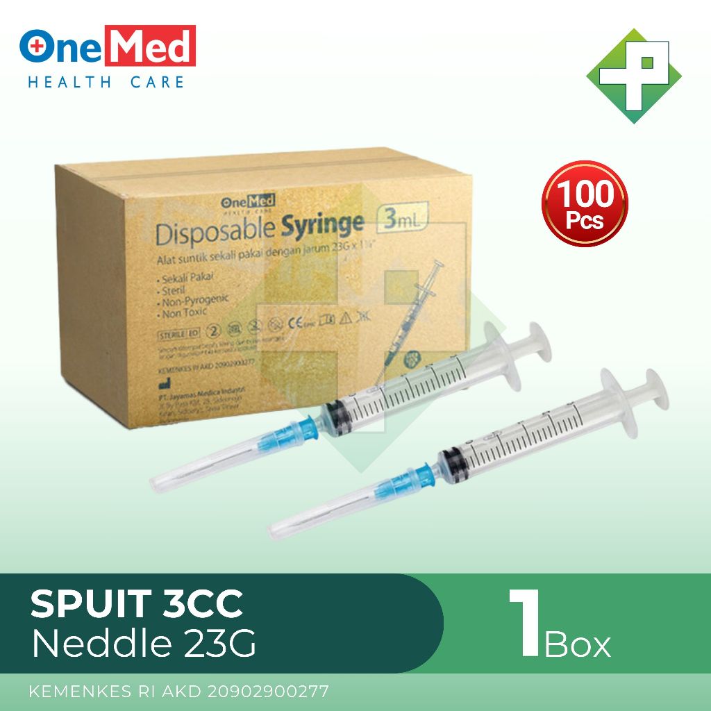 Spuit 3cc Needle 23G / Spuit 3ml OneMed