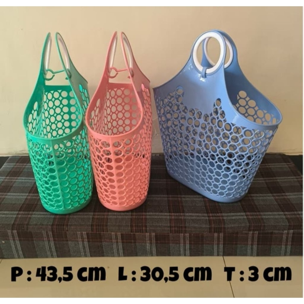 Keranjang Pasar Rouf Plus Kuncian Warna-Warni/Keranjang Belanja/Tas Plastik Serbaguna/Tas Plastik Se