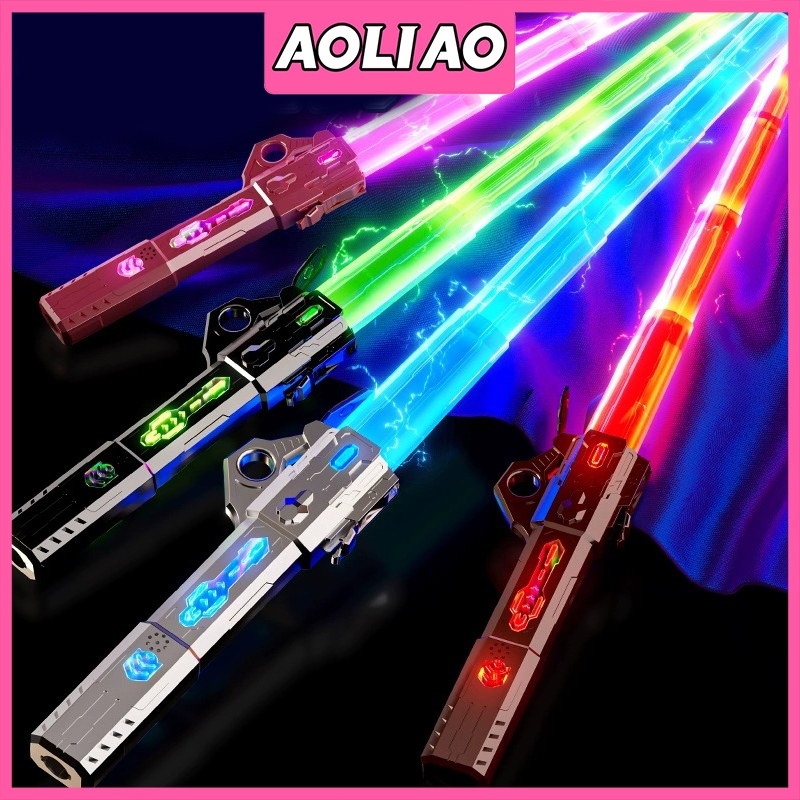 AOLIAO Lightsaber Anak 2in1 Lampu 7 Warna Mainan Pedang Pedangan Laser LED Lampu Suara Light