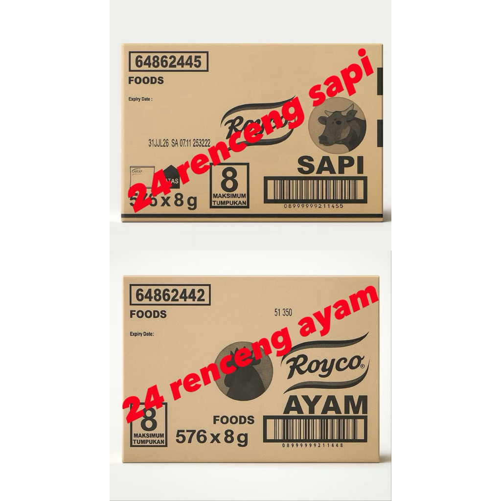 Royco 8gr 1 Dus Mix Rasa (sapi dan ayam)
