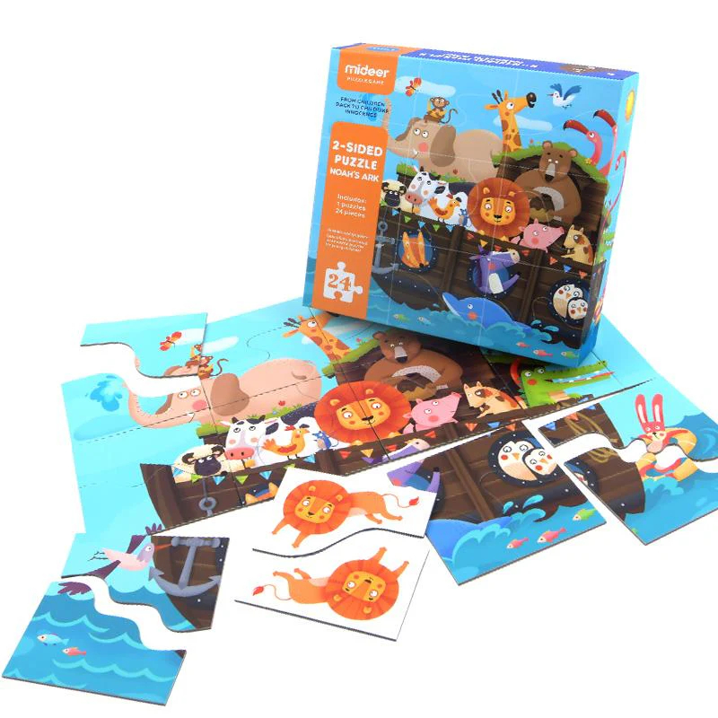 Animal Dream Mideer Puzzle Game 2 Sided Puzzle Noah's ARK 24 Piece puzzle