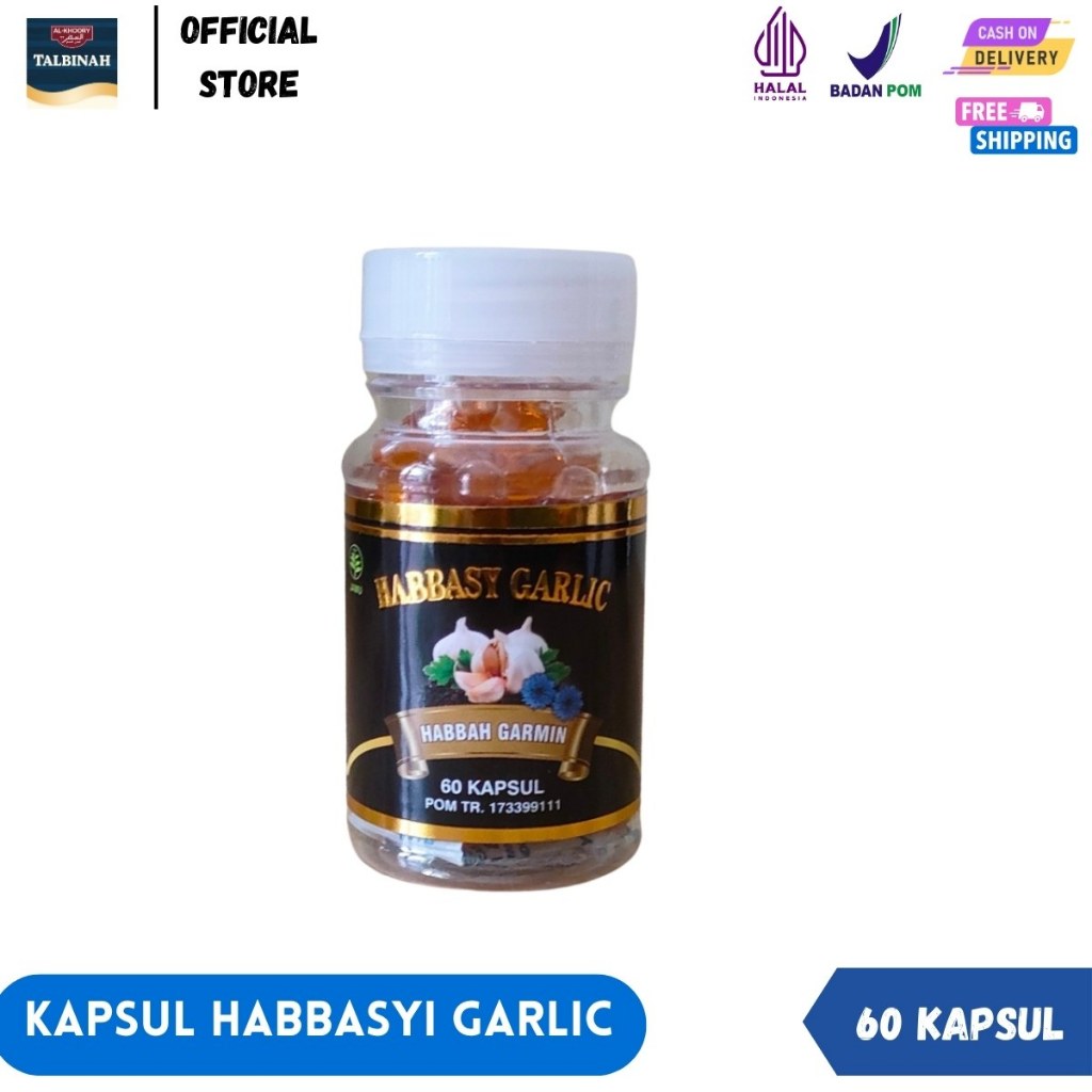 Habbasyi Garlic / Kapsul Habbatussauda Plus Garlic / Habbasyi Oil / Habbah Garmin Isi 60 Kapsul BPOM