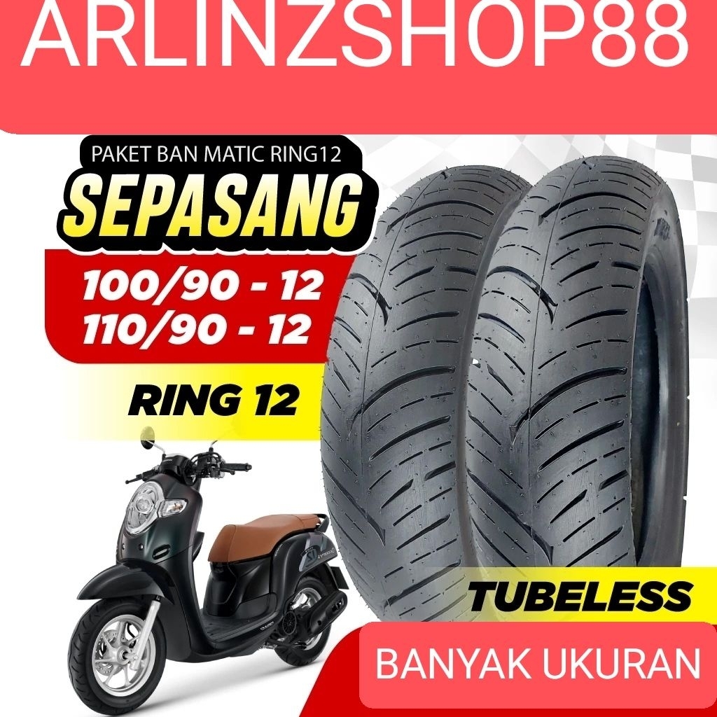 Ban Motor Tubeless Bekas ORI Copotan/Semi tambah Kembang –Ring 12(matic):Vario, Scoopy, dan jenis me