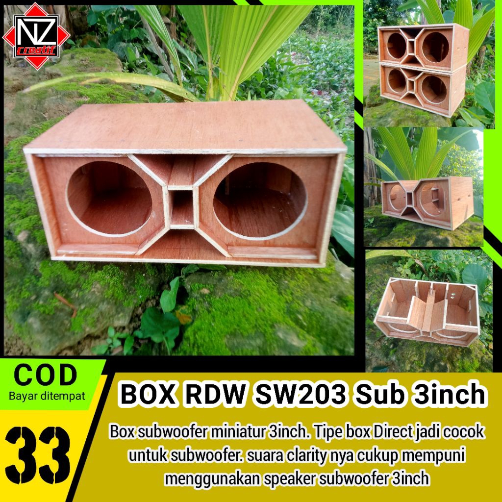 Box RDW SW203 Subwoofer 3inch Double