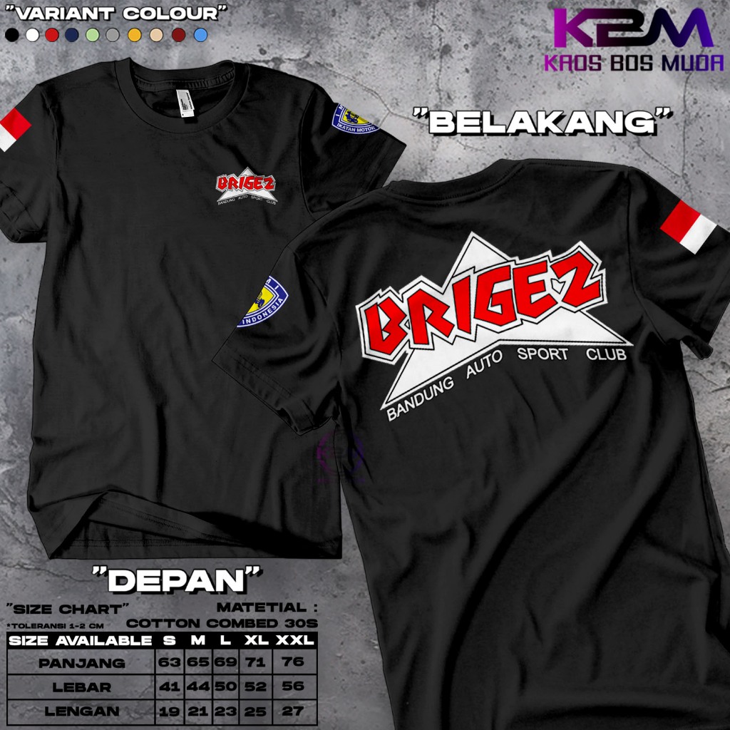 KAOS MOTIF Brigez Bandung Auto Sport Club Merah Putih - KAOS KOMUNITAS BUS INDONESIA - KAOS KEREN - 