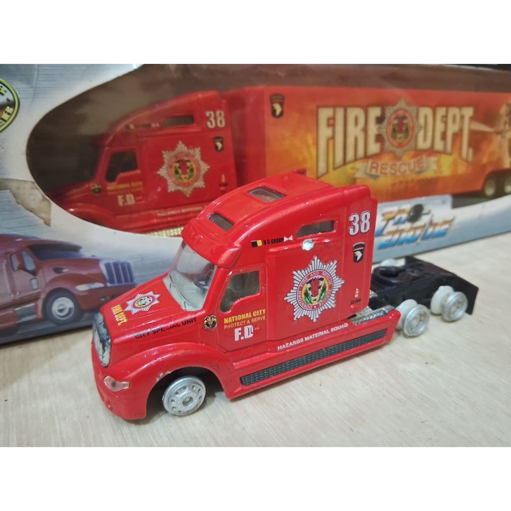 Diecast Fire Truck Kenworth T2000 Merk Pro Engine Pioneer Street Machine Head Truck Pemadam Loode Ju