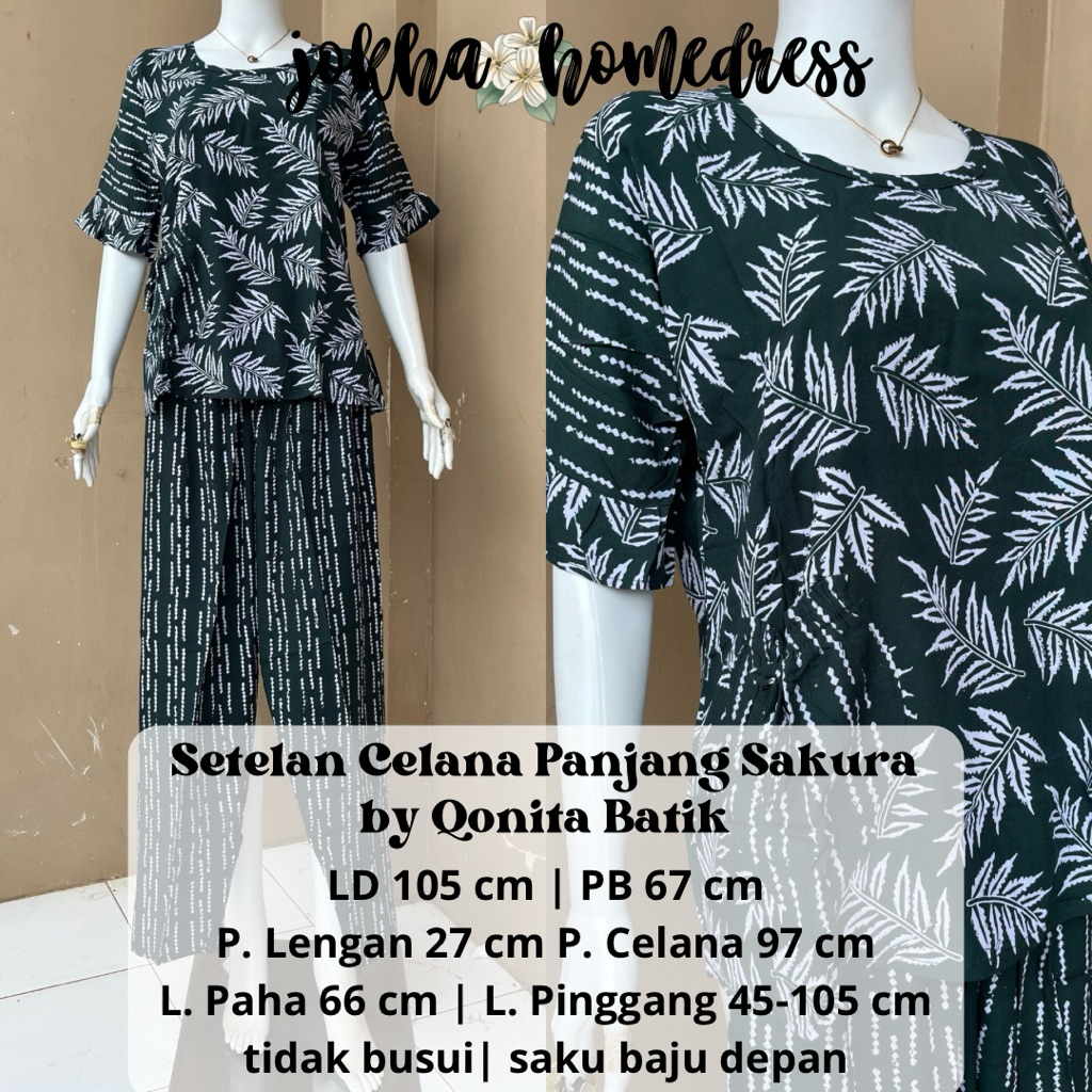 SPJ Setelan Celana Panjang Sakura Hls by Qonita Batik Pekalongan
