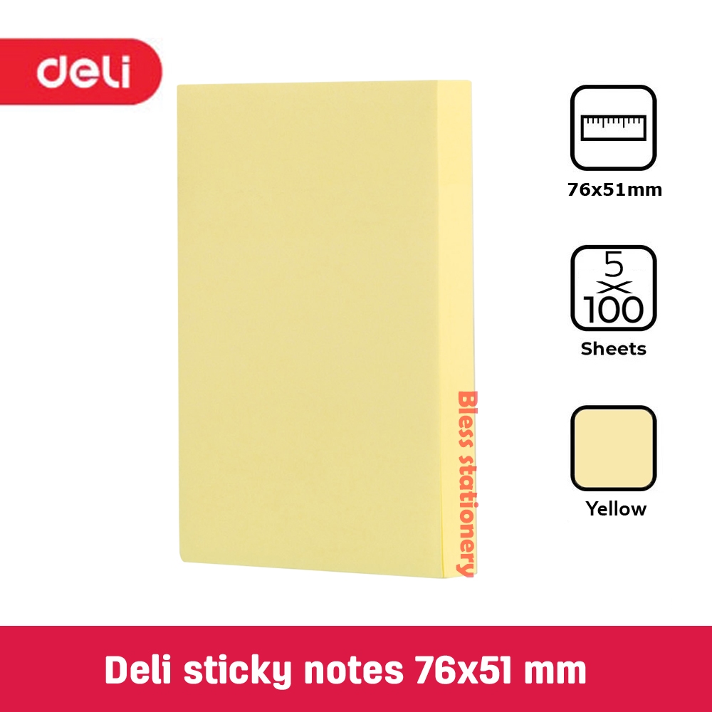 Deli sticky notes memo tempel pad notes kertas memo stick index tabs indek tempel