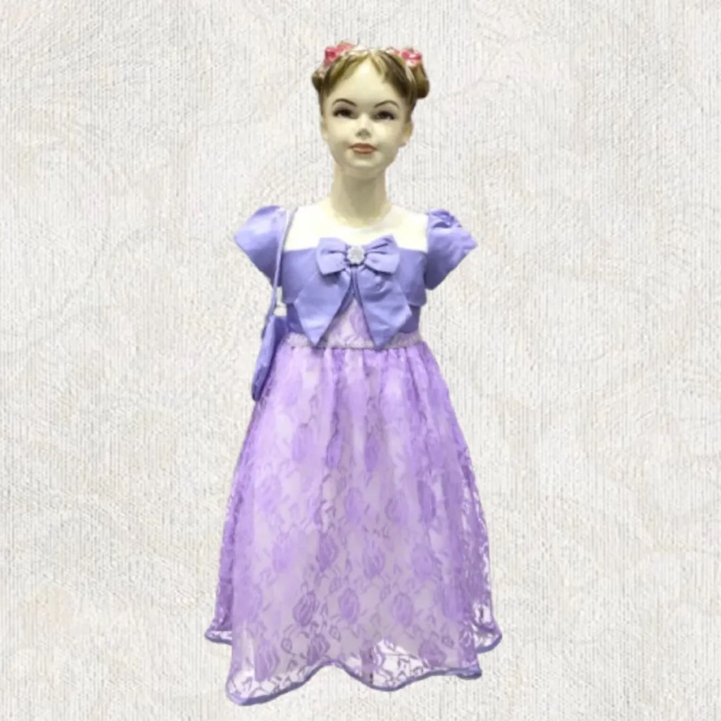 Dress Pesta Anak Perempuan Brukat Free Tas