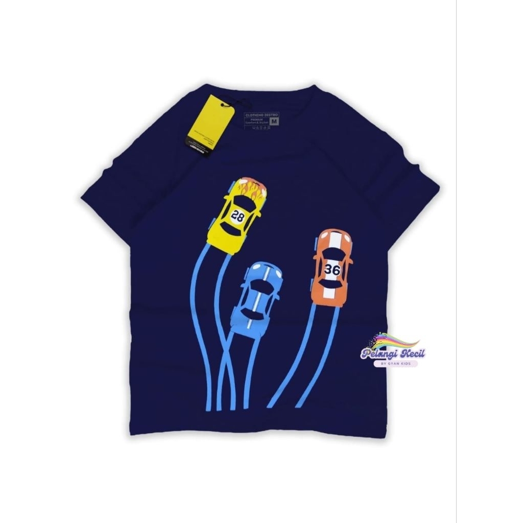 kaos anak laki-laki mobil balap