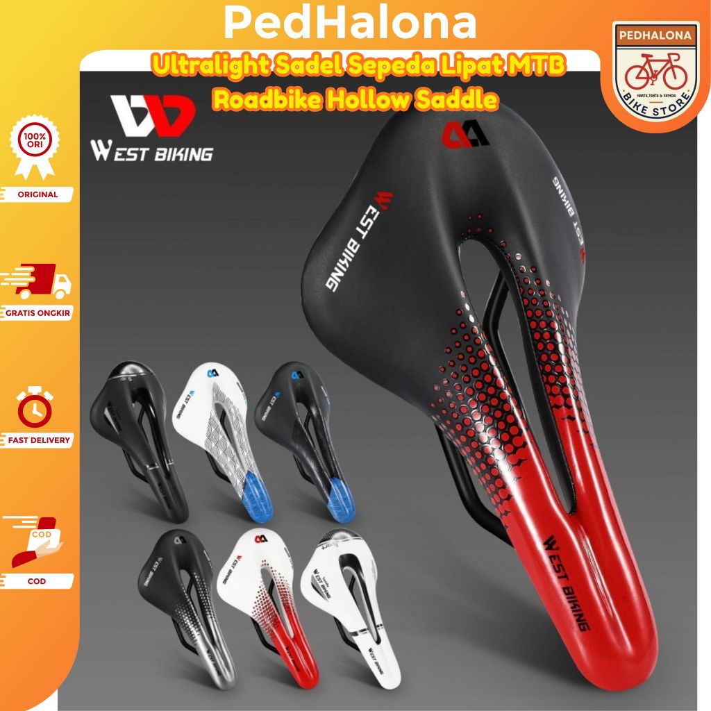 West Biking Ultralight Sadel Sepeda Lipat MTB Roadbike Hollow Saddle
