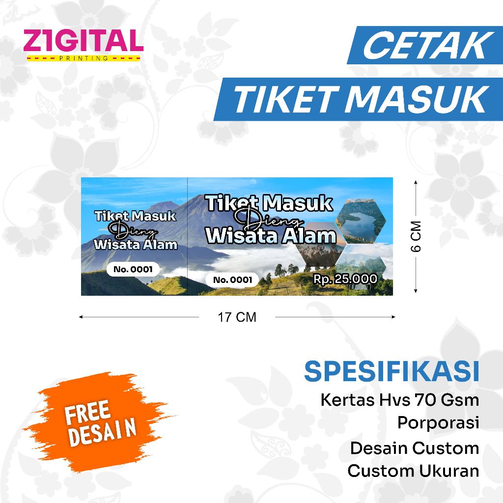 CETAK KUPON SEGALA JENIS TIKET MASUK
