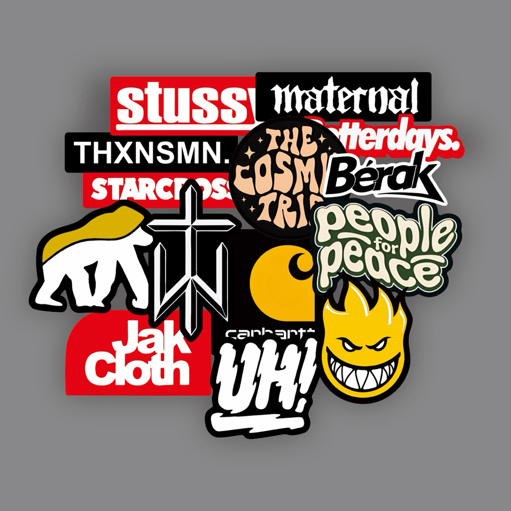 STICKER PACK BRAND LOKAL 14PCS - STICKER LAPTOP, STICKER CASE HP, STICKER HELM, STICKER TUMBLER