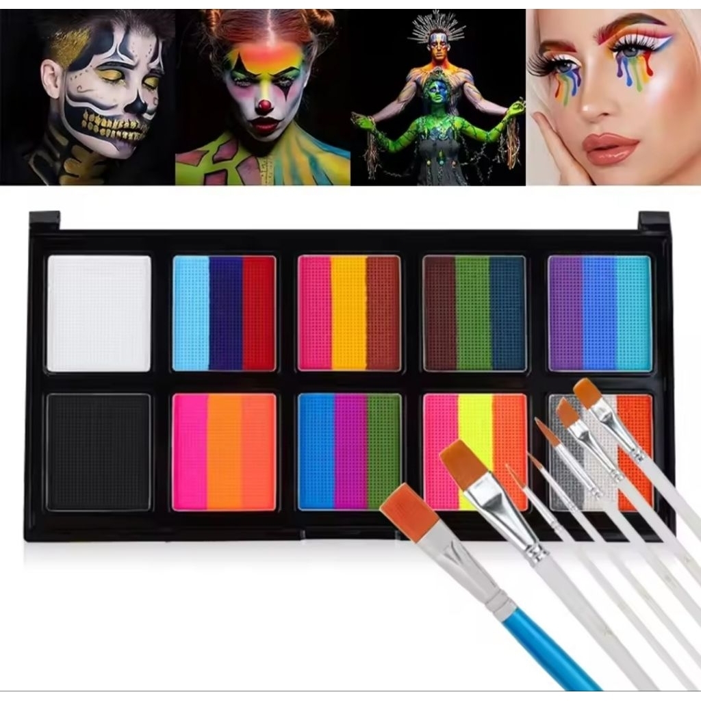 Face Body Painting 26 Colors Free Brush Water Based Face Paint Kit