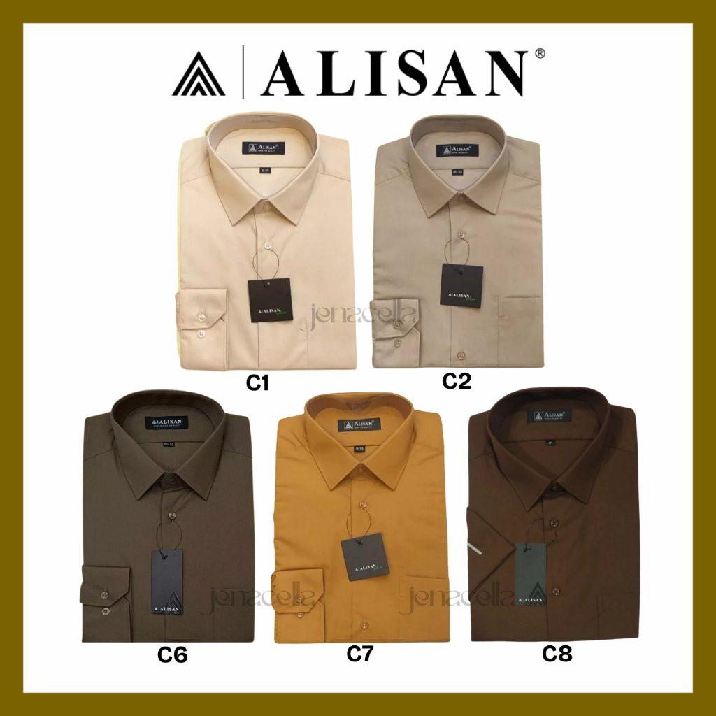 KEMEJA ALISAN REGULER - KEMEJA PRIA POLOS LENGAN PANJANG WARNA COKLAT / C1 / C2 / C6 / C7 / C8