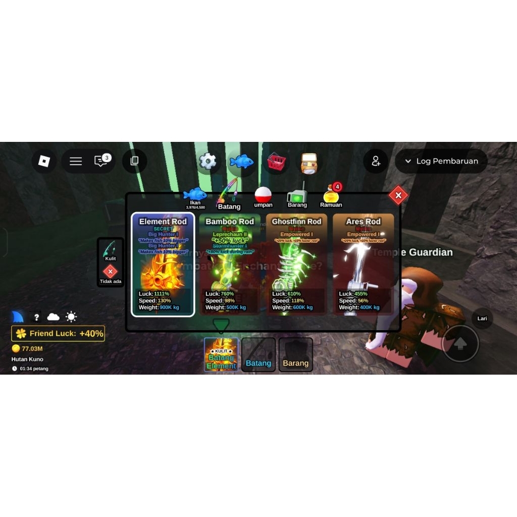 akun element rod fish it