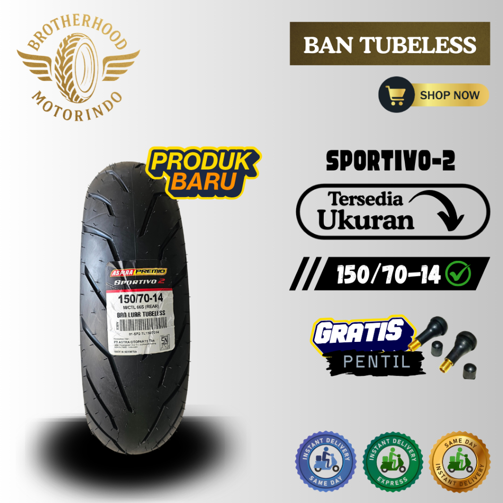 BAN ASPIRA TUBELES SPORTIVO 2 150/70-14 / BAN RING 14 / 150 70 14 / BAN MOTOR MATIC / BAN MOTOR AERO