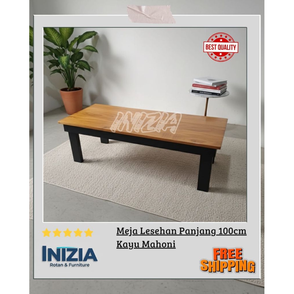 [Ready stok] Meja lesehan termurah kayu mahoni solid kaki hitam