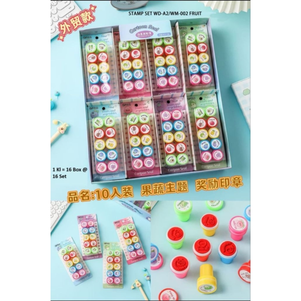 Stempel motif Panda 10pcs / stempel motif hewan laut/ stempel reward / stempel anak anak