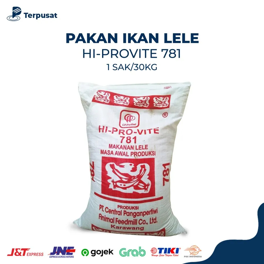 Hi-Pro-Vite 781 polos Pelet Pakan Ikan Lele Nila 30 Kg Apung Berkualitas Tinggi