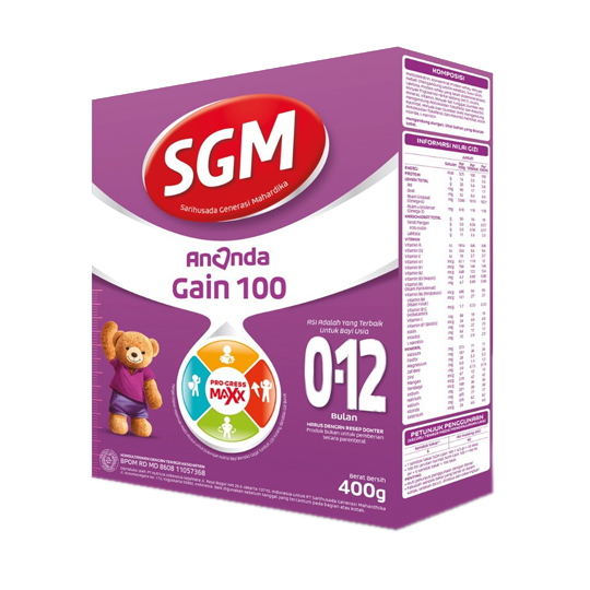 Susu Formula SGM Ananda Gain 100 400gr/SGM Gain 100 400gr 0-12 bulan