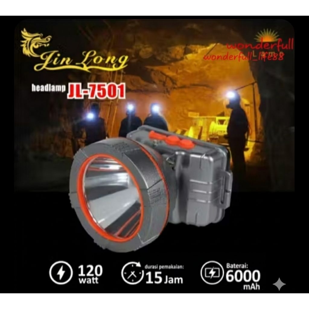 senter kepala kedap air JINLONG jl7501