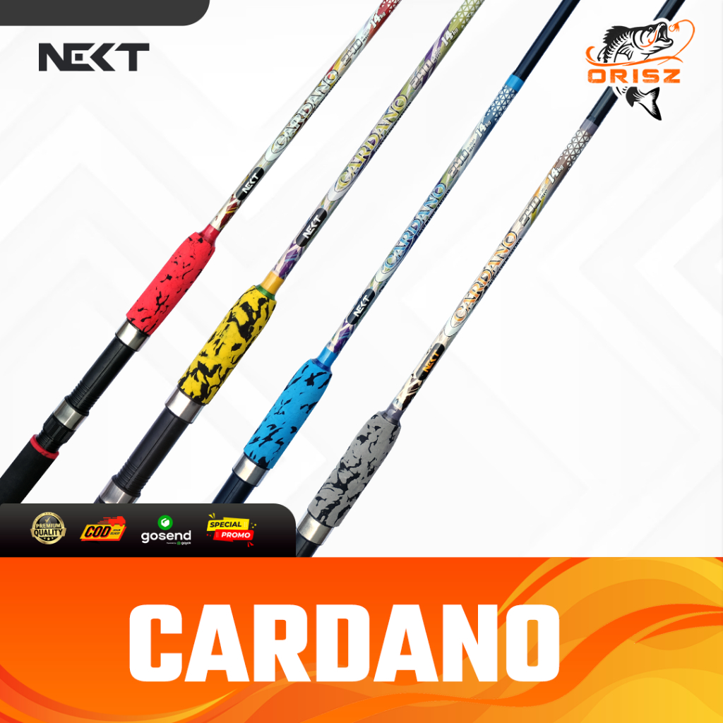 Joran Pancing Next Cardano Solid Fiber – Anti Karat, Kuat, Ring Guide Anti Tangle | 150cm–240cm