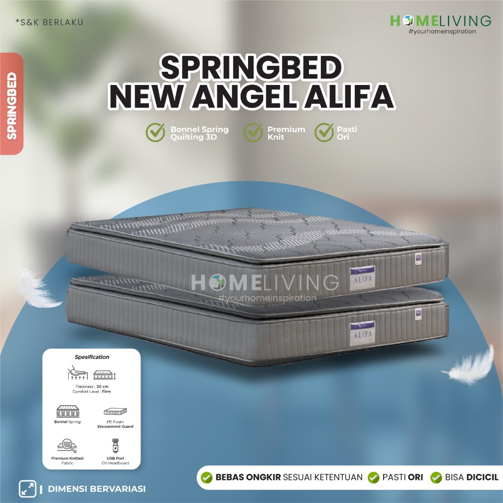 HOMELIVING - SPRINGBED ANGEL ALIFA FULLSET- KASUR AJA MATRASS ONLY - SET DIVAN RANJANG TEMPAT TIDUR