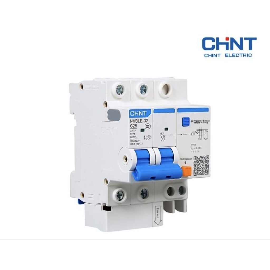 RCBO CHINT NXBLE-32 2P 6A 10A 16A 20A 25A 32A 40A 50A 63A 30mA / 300mA RCCB / ELCB RCBO 2P NXBLE-32 