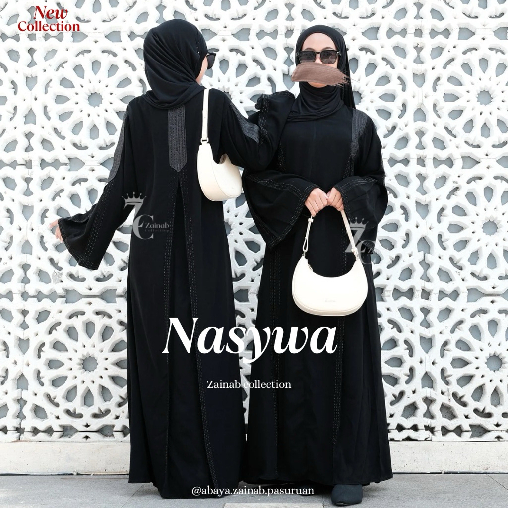 NEW 11.11 ( ABAYA NASYWA ) black remaja by zainab collection